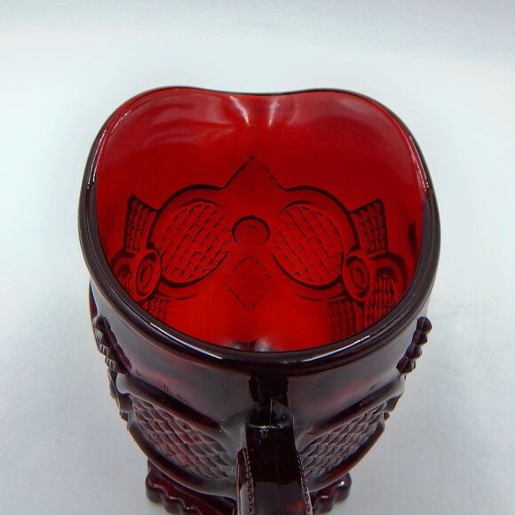 Avon Cape Cod Collection Ruby Red Glass Creamer Pitcher - Picture 9 of 9